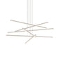 SONNEMAN Stix 6-Light LED 6-Arm Bright Satin Aluminum Chandelier With 6FT Cord Length