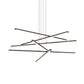 SONNEMAN Stix 6-Light LED 6-Arm Satin Black Chandelier With 6FT Cord Length