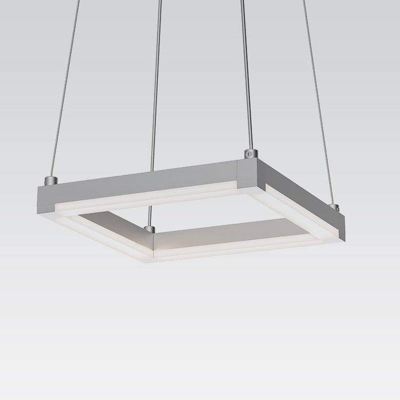 SONNEMAN Stix 9" LED Bulb Bright Satin Aluminum Optical Acrylic Shade Rectangle Pendant Light With 20' Cord Length