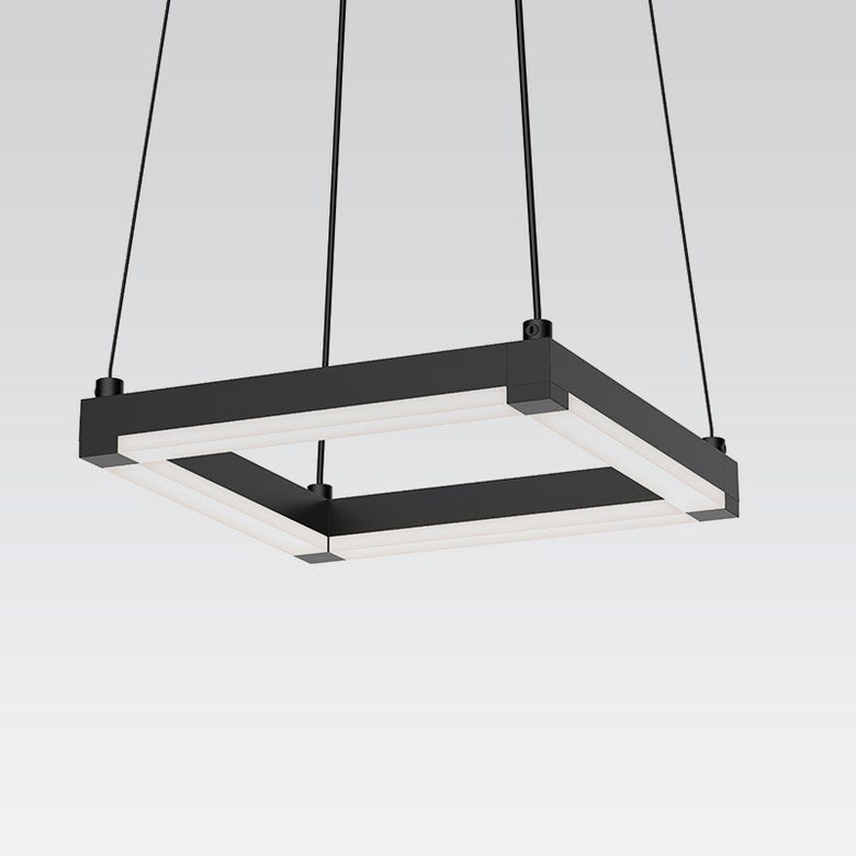 SONNEMAN Stix 9" LED Bulb Satin Black Optical Acrylic Shade Rectangle Pendant Light With 20' Cord Length