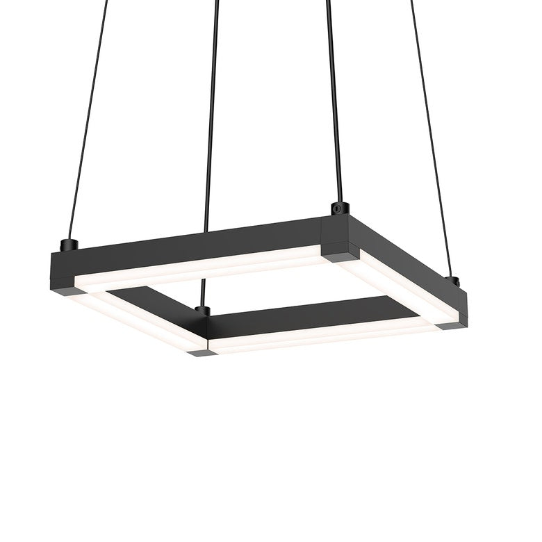 SONNEMAN Stix 9" LED Bulb Satin Black Optical Acrylic Shade Rectangle Pendant Light With 20' Cord Length