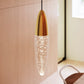 SONNEMAN Sultana 1-Light LED Satin Brass Seeded Glass Single Pendant