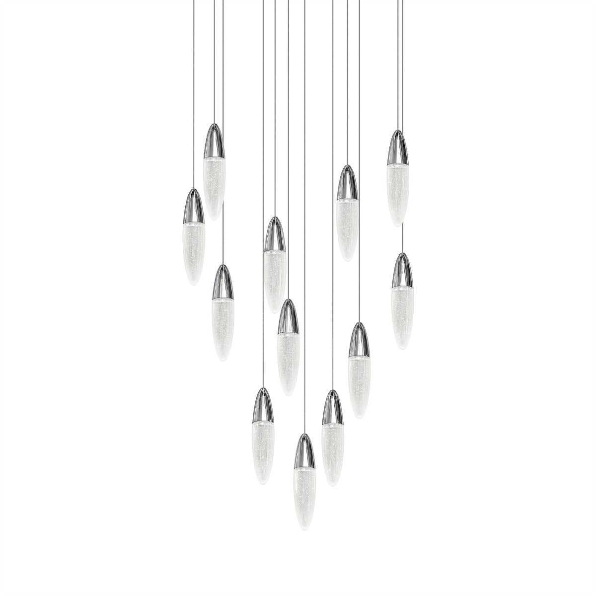 SONNEMAN Sultana 12-Light Polished Chrome Round Chandelier With White Canopy