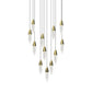 SONNEMAN Sultana 12-Light Satin Brass Round Chandelier With White Canopy