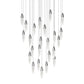 SONNEMAN Sultana 24-Light Polished Chrome Round Chandelier With White Canopy