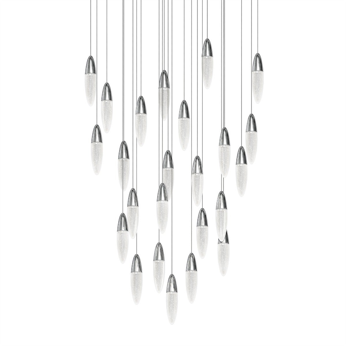 SONNEMAN Sultana 24-Light Polished Chrome Round Chandelier With White Canopy