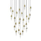 SONNEMAN Sultana 24-Light Satin Brass Round Chandelier With White Canopy