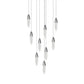 SONNEMAN Sultana 9-Light Polished Chrome Round Chandelier With White Canopy