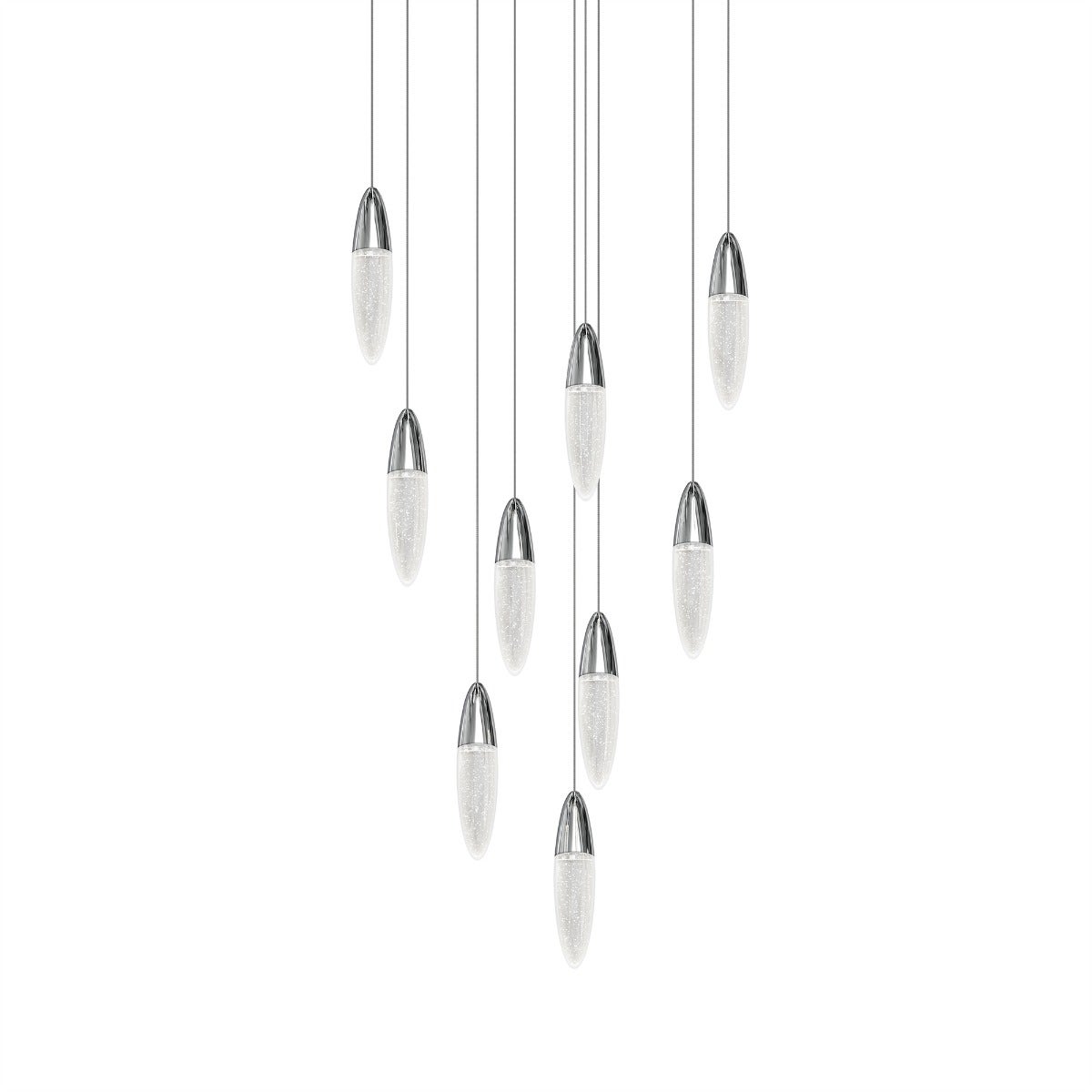 SONNEMAN Sultana 9-Light Polished Chrome Round Chandelier With White Canopy