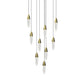 SONNEMAN Sultana 9-Light Satin Brass Round Chandelier With White Canopy