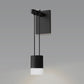 SONNEMAN Suspenders 1-Light Mini Cylinder With Glass Drum Satin Black Clear Etched Glass Shade Wall Sconce