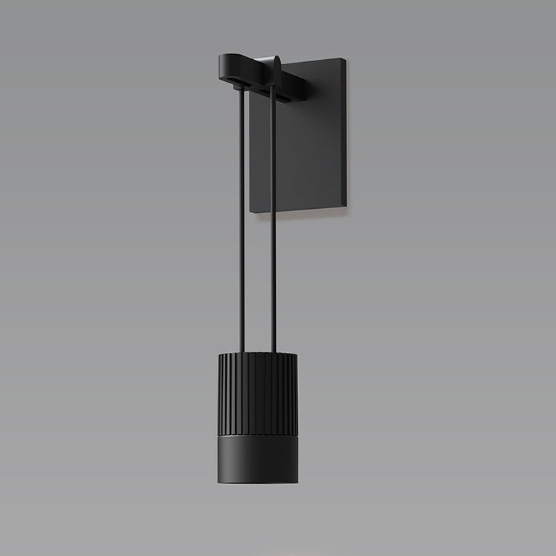 SONNEMAN Suspenders 1-Light Mini Cylinder With Snoot Flood Satin Black Aluminum Shade Wall Sconce