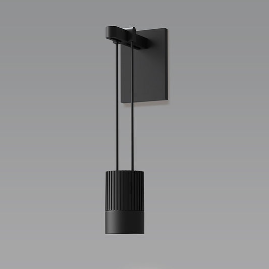 SONNEMAN Suspenders 1-Light Mini Cylinder With Snoot Flood Satin Black Aluminum Shade Wall Sconce