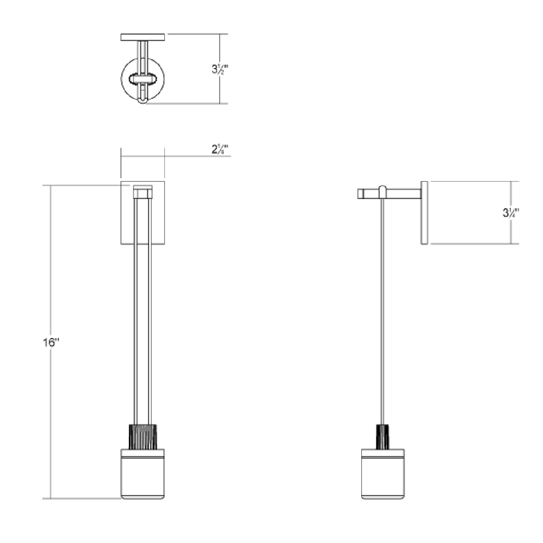 SONNEMAN Suspenders 1-Light Mini Drum Luminaire Satin Black Etched Cased Glass Shade Wall Sconce