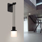 SONNEMAN Suspenders 1-Light Mini Drum Luminaire Satin Black Etched Cased Glass Shade Wall Sconce