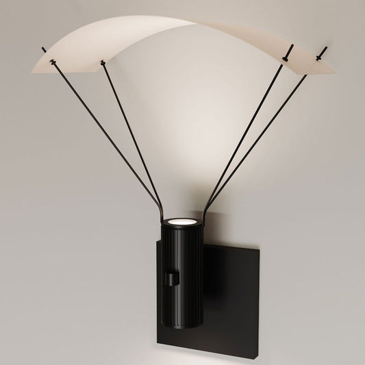 SONNEMAN Suspenders 1-Light Standard Cylinders With Flood Lens and Parachute Reflector Satin Black Wall Sconce