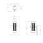 SONNEMAN Suspenders 1-Light Standard Duplex Cylinders With Glass Drum Diffusers Satin Black Clear Etched Glass Shade Wall Sconce
