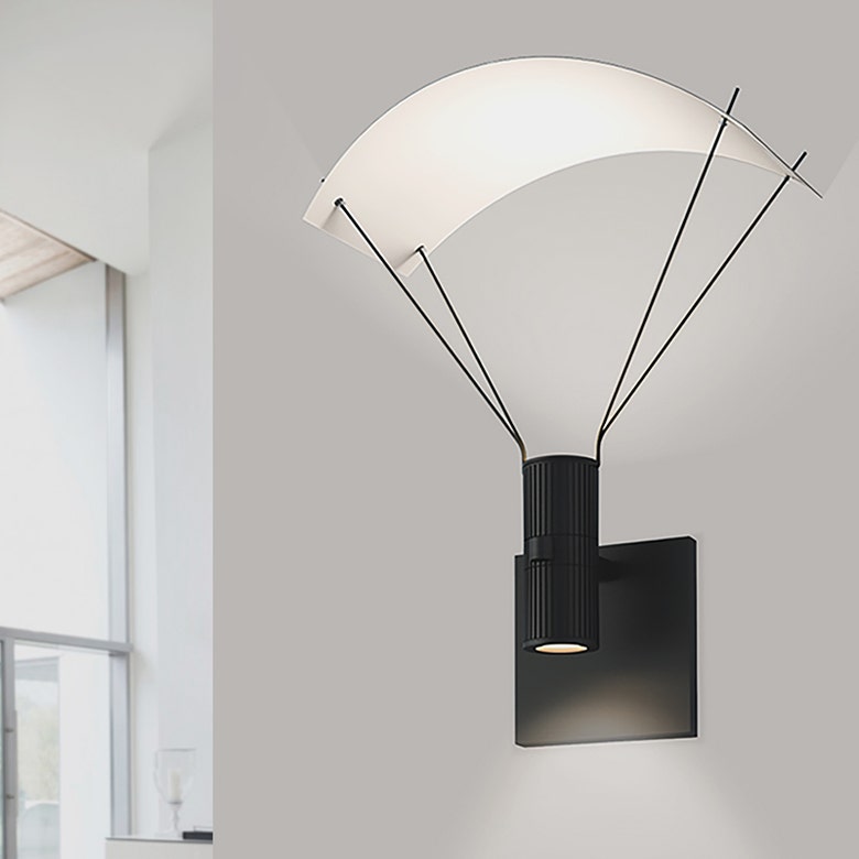 SONNEMAN Suspenders 1-Light Standard Duplex Cylinders With Snoot Flood Lens and Parachute Reflector Satin Black Wall Sconce