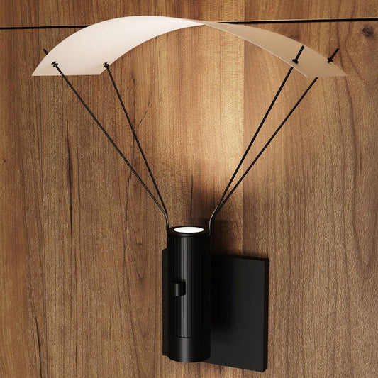 SONNEMAN Suspenders 1-Light Standard Duplex Cylinders With Snoot Flood Lens and Parachute Reflector Satin Black Wall Sconce