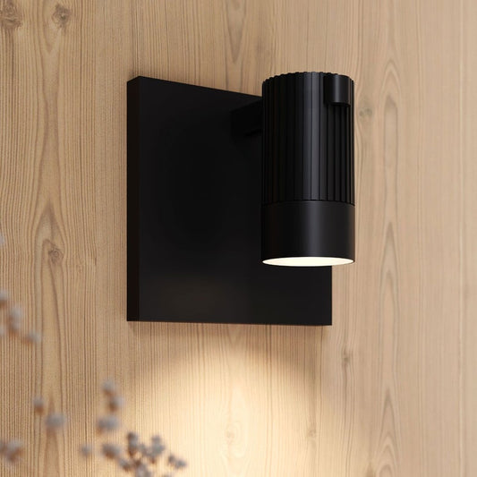 SONNEMAN Suspenders 1-Light Standard Single Cylinders With Snoot Flood Lens Satin Black Shade Wall Sconce