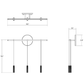 SONNEMAN Suspenders 18" 3-Light Crystal Chiclet Luminaires Satin Black Ribbed Seeded Crystal Shade Wall Bar Sconce