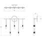 SONNEMAN Suspenders 18" 5-Light Etched Chiclet Luminaires Satin Black Etched Glass Shade Staggered Bar Sconce