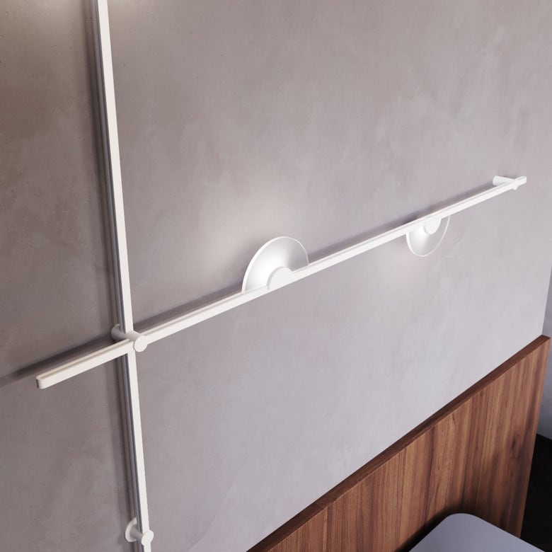 SONNEMAN Suspenders 2-Bar 5-Light Mezzaluna Luminaires Satin White Acrylic Shade Wall Sconce