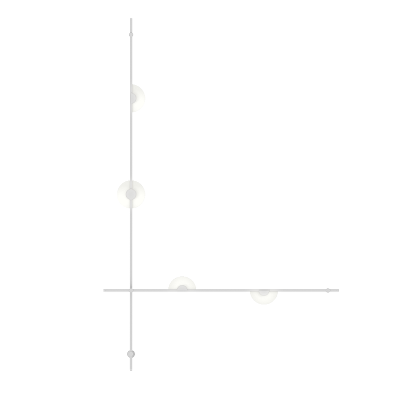 SONNEMAN Suspenders 2-Bar 5-Light Mezzaluna Luminaires Satin White Acrylic Shade Wall Sconce