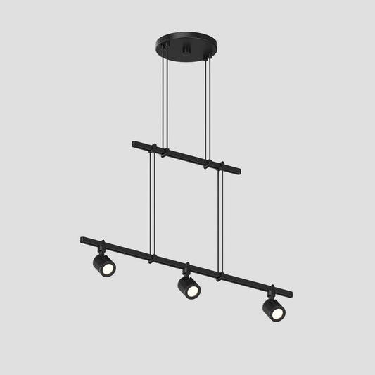 SONNEMAN Suspenders 24" 2-Tier Precise Aimable Cylinders Aluminum Satin Black Linear Flush Mount Lighting