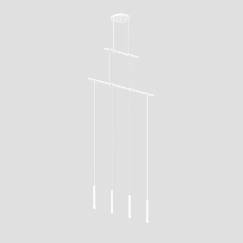 SONNEMAN Suspenders 24" 2-Tier Precise Single Cord Thin 36" Clear Acrylic Cylinder Satin White Linear Flush Mount Lighting