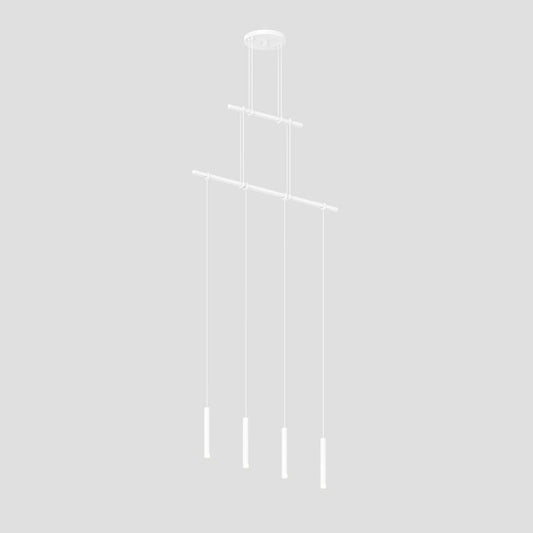SONNEMAN Suspenders 24" 2-Tier Precise Single Cord Thin 36" Clear Acrylic Cylinder Satin White Linear Flush Mount Lighting