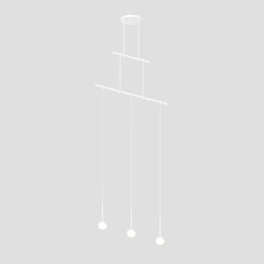 SONNEMAN Suspenders 24" 2-Tier Single Cord White Acrylic Ball Satin White Linear Flush Mount Lighting