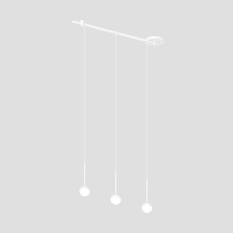 SONNEMAN Suspenders 24" Single Cord White Ball Satin White Linear Surface Flush Mount Lighting