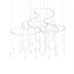 SONNEMAN Suspenders 3-Tier Path Matrix Satin White Clear Etched Acrylic Shade Chandelier