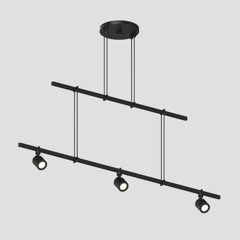 SONNEMAN Suspenders 36" 2-Tier Precise Aimable Cylinders With Flood Lens Trim Satin Black Linear Flush Mount Lighting
