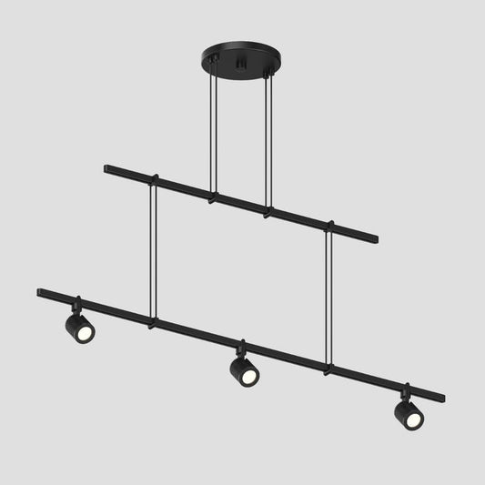 SONNEMAN Suspenders 36" 2-Tier Precise Aimable Cylinders With Flood Lens Trim Satin Black Linear Flush Mount Lighting