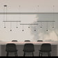 SONNEMAN Suspenders 36" 3-Bar Offset Cylinders With Floor Lenses and Glass Drum Diffusers Satin Black Linear Pendant Light