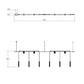 SONNEMAN Suspenders 36" 6-Light 2-Bar Crystal Double Glass Rod Luminaires Linear Suspension Pendant Light