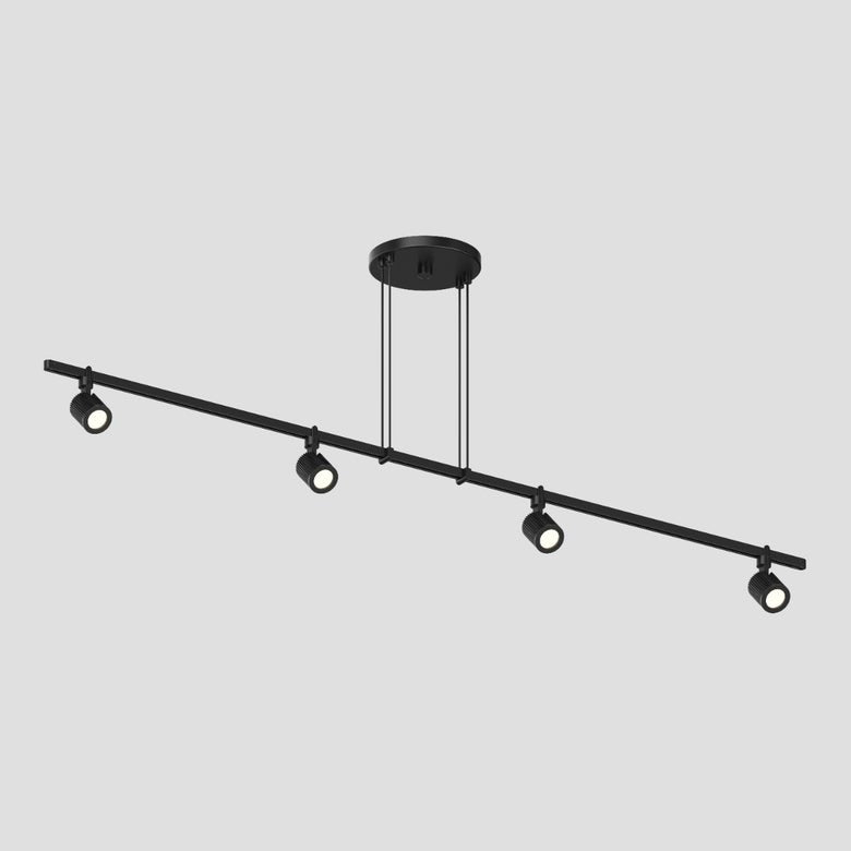 SONNEMAN Suspenders 48" 1-Tier Precise Bar-Mounted Aimable Satin Black Aluminum Cylinder Shade Linear Flush Mount Lighting