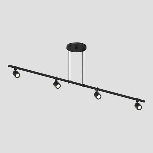 SONNEMAN Suspenders 48" 1-Tier Precise Bar-Mounted Aimable Satin Black Aluminum Cylinder Shade Linear Flush Mount Lighting