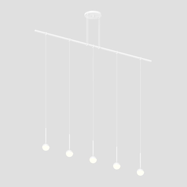 SONNEMAN Suspenders 48" 1-Tier Single Cord Satin White Acrylic Ball 36" Shade Linear Flush Mount Lighting