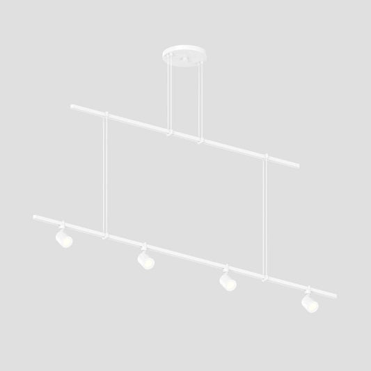SONNEMAN Suspenders 48" 2-Tier Precise Bar-Mounted Aimable Cylinder With Flood Lens Trim Satin White Linear Flush Mount Lighting