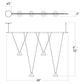 SONNEMAN Suspenders 48" 4-Light 1-Tier Linear Satin Black Chandelier With Clear Glass Etched Glass Cone Shade