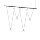 SONNEMAN Suspenders 48" 4-Light 1-Tier Linear Satin Black Chandelier With Clear Glass Etched Glass Cone Shade