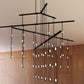 SONNEMAN Suspenders 48" 4-Tier Tri-Bar Crystal Ladder Satin Black Chandelier Light