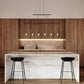 SONNEMAN Suspenders 48" 6-Light 2-Tier Crystal Teardrop Luminaires Satin Black Ribbed Seeded Crystal Shade Linear Pendant Light