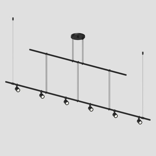 SONNEMAN Suspenders 72" 2-Tier Precise Aimable Cylinders With Flood Lens Trim Satin Black Linear Flush Mount Lighting