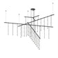 SONNEMAN Suspenders 72" 4-Tier Tri-Bar Crystal Ladder Satin Black Chandelier Light