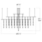SONNEMAN Suspenders 72" 4-Tier Tri-Bar Crystal Ladder Satin White Chandelier Light