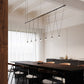 SONNEMAN Suspenders 96" 1-Tier V-Line Etched Glass Cone Luminaires Satin Black Linear Pendant Light